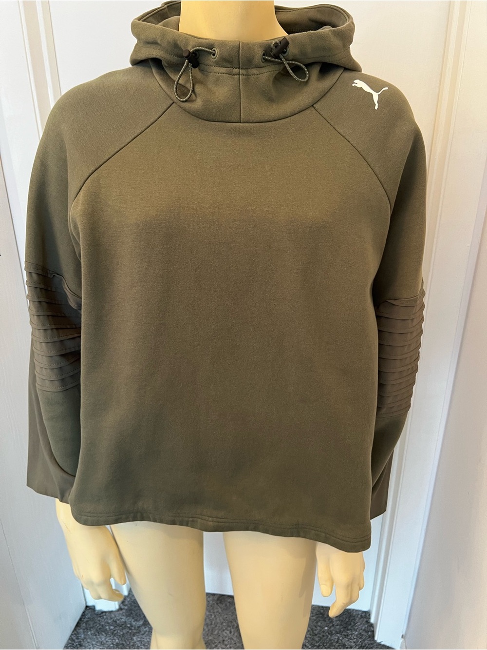 Puma Olive Hooded Women's Crewneck Sweatshirt